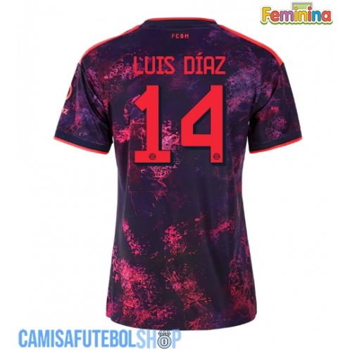 Camisa de time de futebol Bayern Munich Luis Diaz #14 Replicas 3º Equipamento Feminina 2026-27 Manga Curta